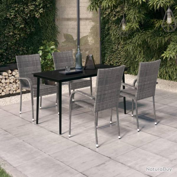 Ensemble � manger de jardin 5 pcs Gris et noir