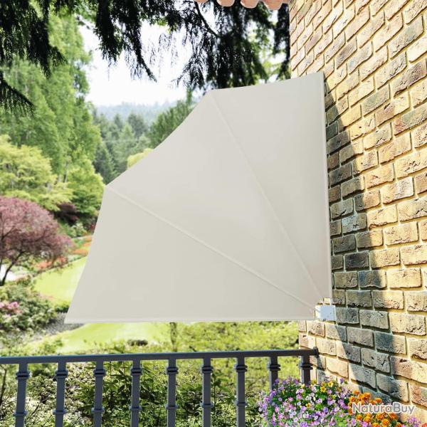 Auvent latral pliable de balcon Crme 140x140 cm