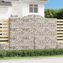 Paniers &agrave; gabions arqu&eacute;s 2 pcs 300x30x220/240 cm fer galvanis&eacute;