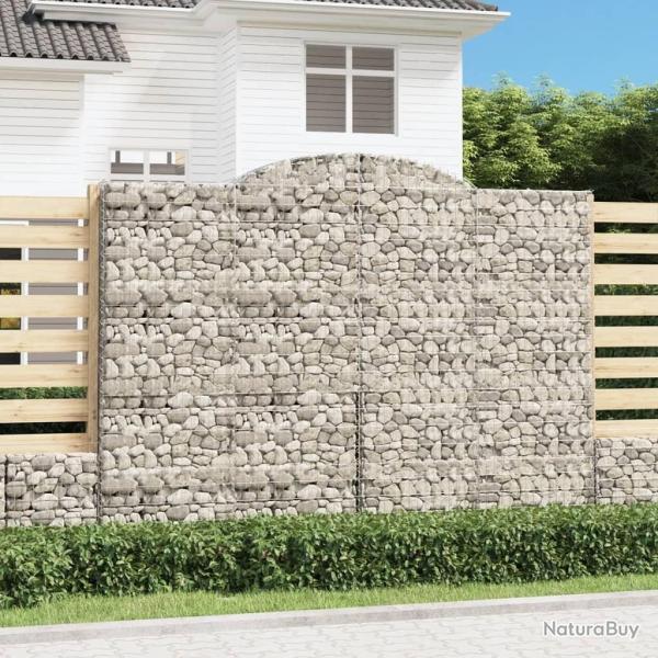 Paniers � gabions arqu�s 2 pcs 300x30x220/240 cm fer galvanis�
