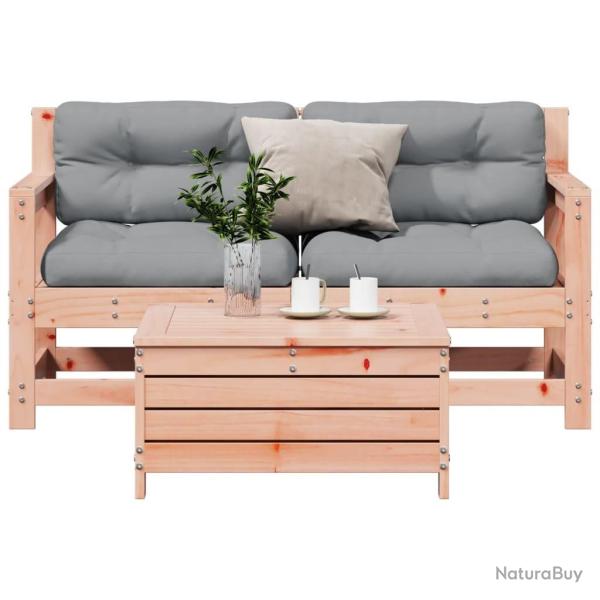 Salon de jardin 3 pcs avec coussins bois massif douglas