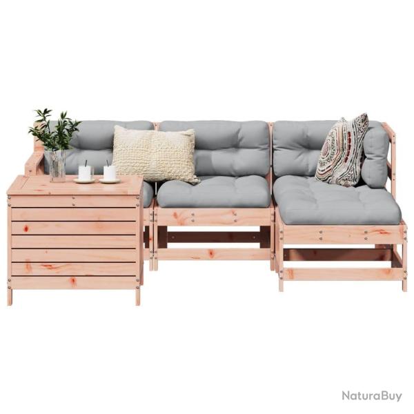 Salon de jardin 5 pcs bois massif sapin de douglas