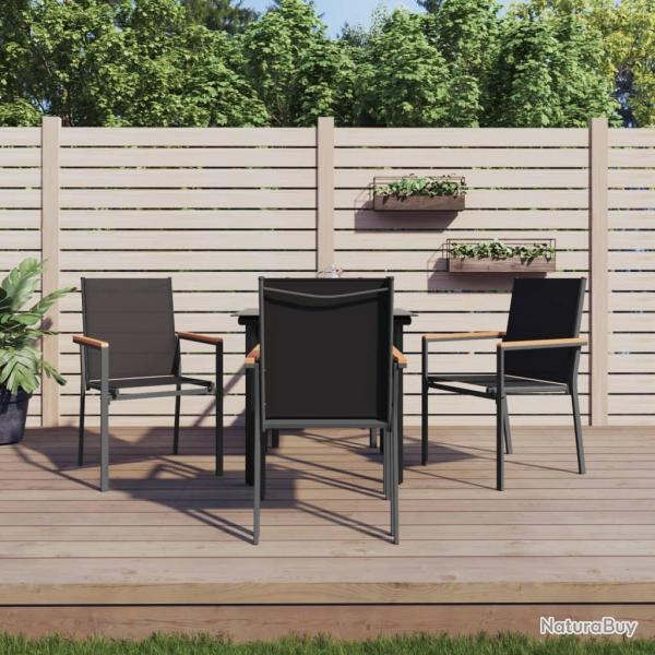 Ensemble � manger de jardin 5 pcs noir textil�ne et acier