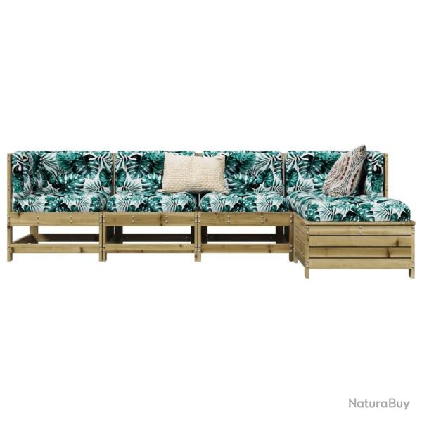 Salon de jardin 5 pcs bois de pin impr�gn�