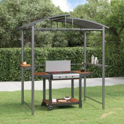 Gazebo BBQ et &eacute;tag&egrave;res lat&eacute;rales anthracite 210x114x230cm acier