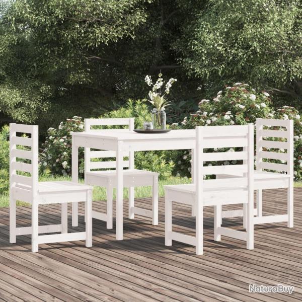 Ensemble � manger de jardin 5 pcs blanc bois massif de pin