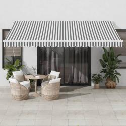 Auvent r&eacute;tractable anthracite et blanc 4,5x3 m tissu/aluminium