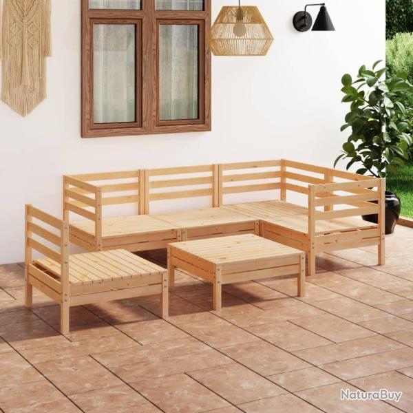 Salon de jardin 6 pcs Bois de pin massif
