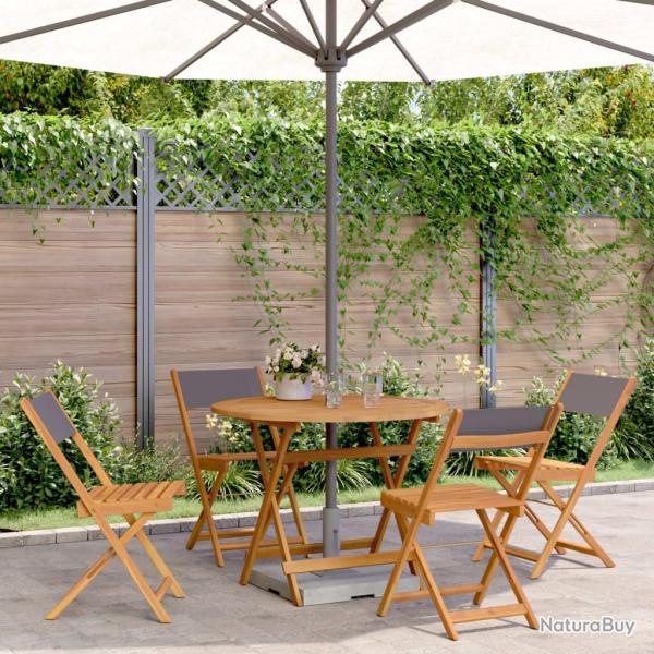 Ensemble � manger de jardin 5 pcs anthracite tissu bois massif