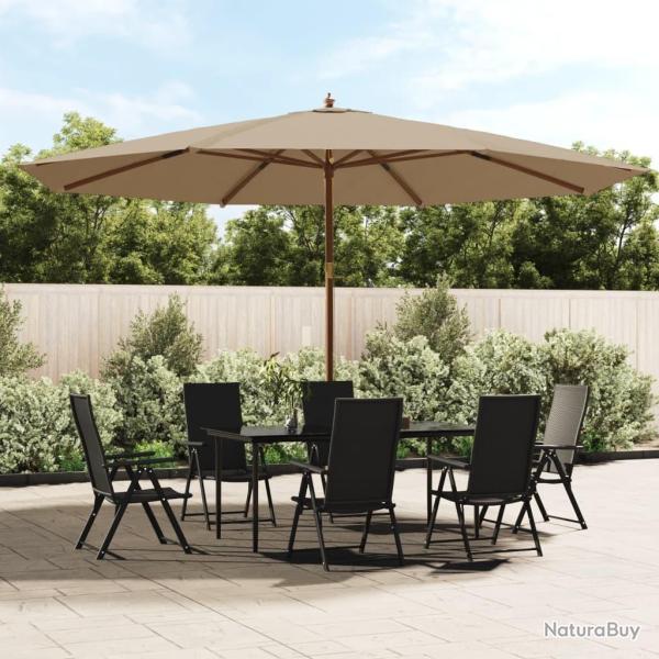 Parasol de jardin avec mt en bois taupe 400x273 cm