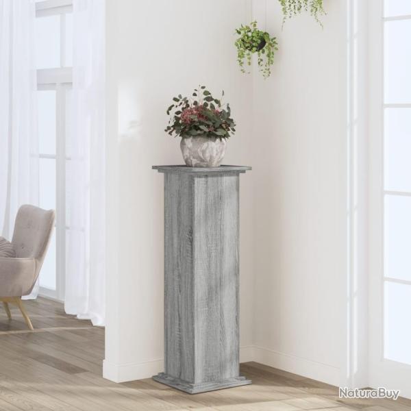Support pour plantes sonoma gris 33x33x100 cm bois d'ing�nierie