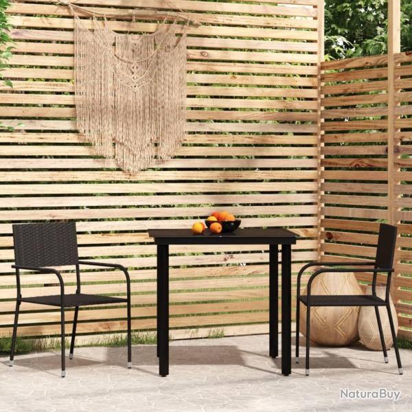 Ensemble � manger de jardin 3 pcs Noir