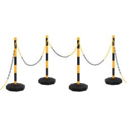 Ensemble de poteaux &agrave; cha&icirc;ne avec cha&icirc;ne en plastique 10 m