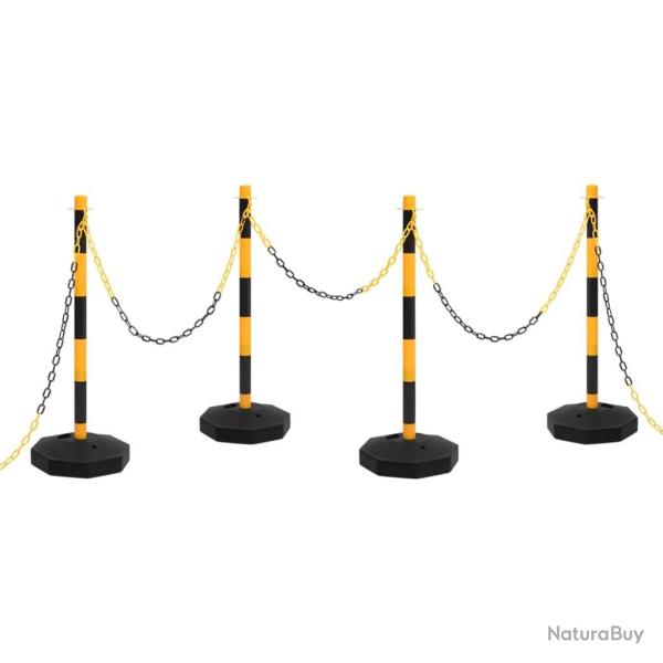 Ensemble de poteaux � cha�ne avec cha�ne en plastique 10 m