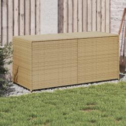 Bo&icirc;te de rangement de jardin m&eacute;lange beige 283L r&eacute;sine tress&eacute;e