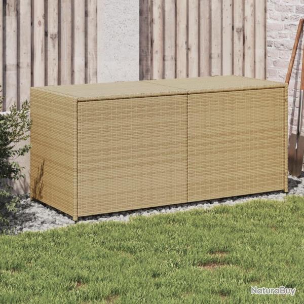 Bo�te de rangement de jardin m�lange beige 283L r�sine tress�e