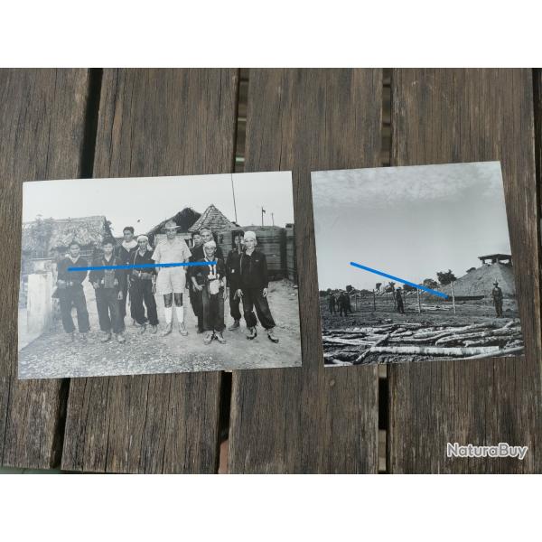 2 PHOTOS ECPA GUERRE D'INDOCHINE, COMMANDO SR ET 722 POSTE BA VA (10)