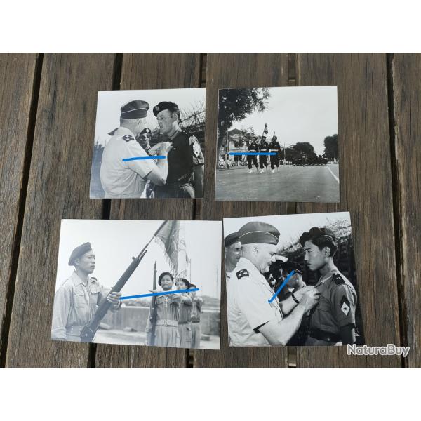 4 PHOTOS ECPA GUERRE D'INDOCHINE,1 ATTRIBUEE DECORATIONS (13)