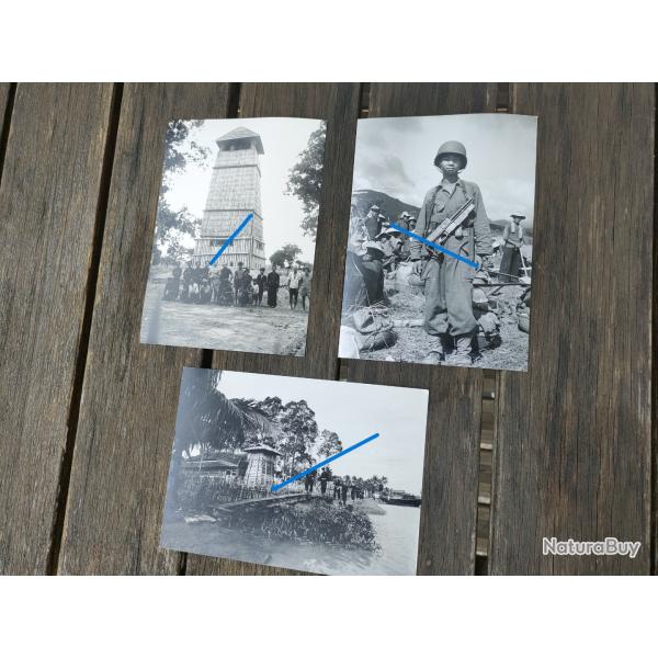 3 PHOTOS ECPA GUERRE D'INDOCHINE 1 ATTRIBUEE 1ER BAT MUONG (22)