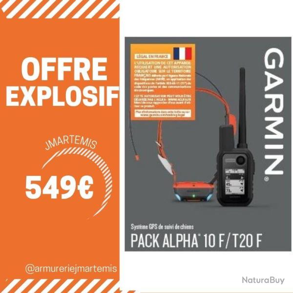 OFFRE LIMITEE :Pack Garmin Alpha 10F +COLLIER T 20 fonction reprage