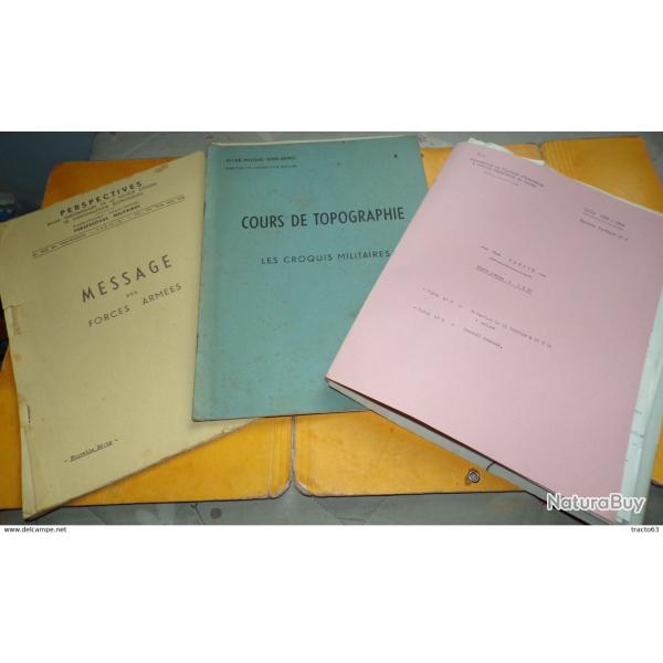 LIVRE DOSSIER: PERSPECTIVES MILITAIRES , MESSAGE DES FORCES ARMEES DE 1957 L'ALGERIE , COURS DE TOPO