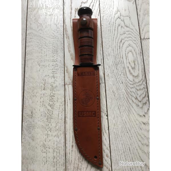 Couteau Ka Bar USMC complet et TBE fabrication USA NY