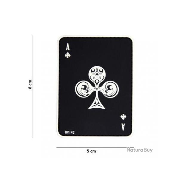 Patch 3D PVC Carte AS de Trefle (101 Inc) Noir
