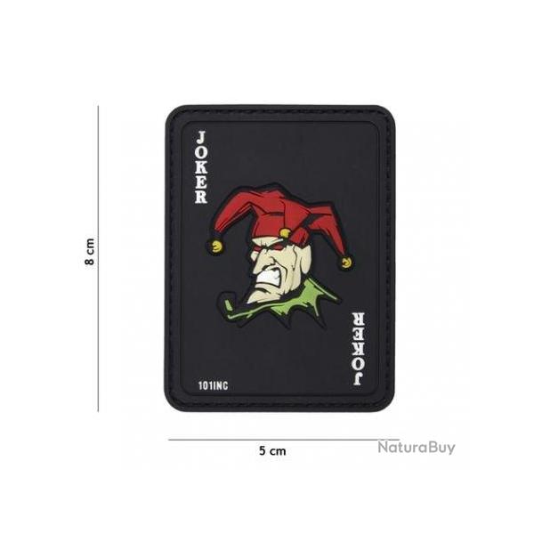 Patch 3D PVC Carte Joker (101 Inc) Noir
