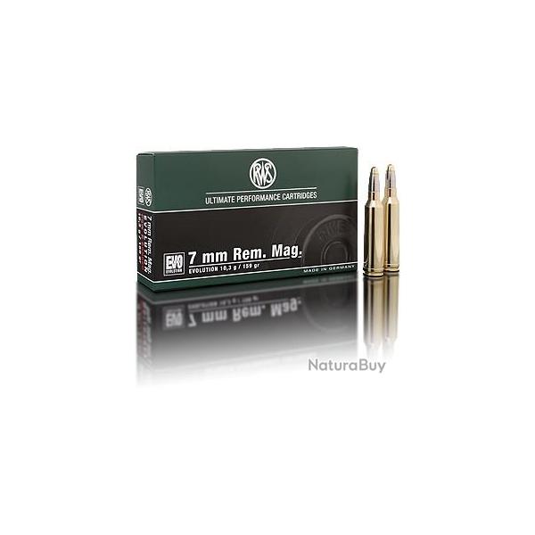 Munitions RWS calibre 7mm Rem Mag Evolution Power Bonded 159gr - 10.3g x20