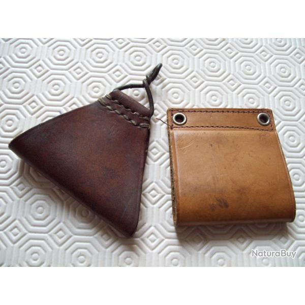 militaria ww1 FR triangle de brelage 14/18 et carr� cuir FR pour �quipement U.S.apr�s 45 indo
