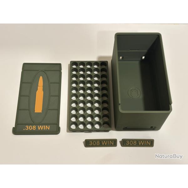 Bote de rangement pour calibre 300-30.06-243-308 en impression 3d