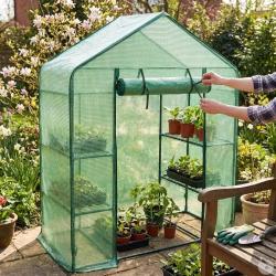 Serre de jardin avec &eacute;tag&egrave;res 143 x 73 x 195 cm