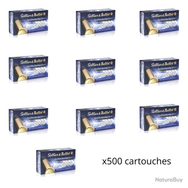 Munitions SELLIER & BELLOT club cal.22lr 40gr 2.56g par 500