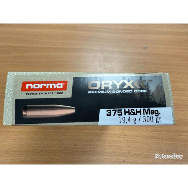 NORMA CAL 375 H H  ORIX 300GR/19.4G BTE DE 20 BALLES VENDU PAR 2 BOITES FRAIS DE PORT OFFERT