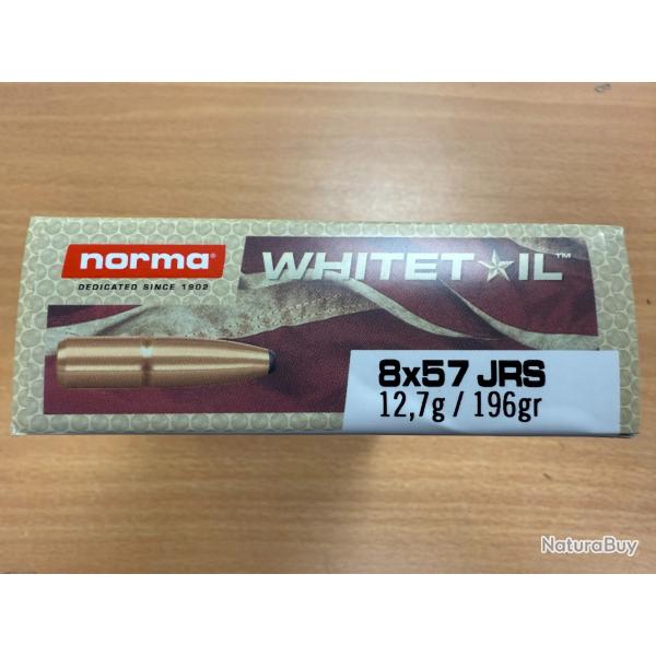 NORMA CAL 8X57 JRS 12.7GR WHITETEIL BTE DE 20 BALLES VENDU PAR 2 BOITES FRAIS DE PORT OFFERT