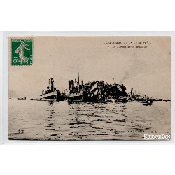 CPA - Marine Militaire -L'EXPLOSION DE LA  " LIBERT� " LE CUIRASSE �pres l'Explosion  N�1181