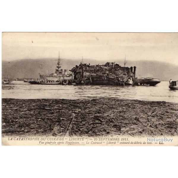 CPA - Marine Militaire -LA CATASTROPHE DU CUIRASSE " LIBERT� " 25 septembre 1911  N�1593