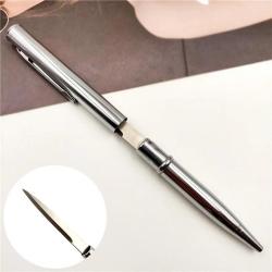 Stylo ouvre lettre lame cach&eacute;s en acier inoxydable Coloris aux choix Argent