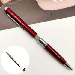 Stylo ouvre lettre lame cach&eacute;s en acier inoxydable Coloris aux choix Rouge