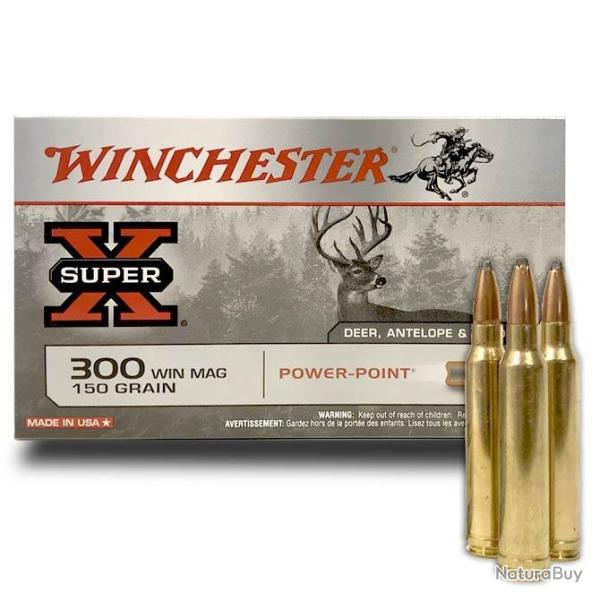 Munitions WINCHESTER calibre 300 Win Mag Power Point 150gr - 9.7g x20