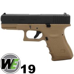 Pistolet airsoft WE R19 (G003A-T) Gen3, gaz, metal slide, GBB, TAN - Type Glock19