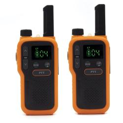 Lot de 2 Talkie-walkie lampe port&eacute;e 5km rechargeable autonomie 18h