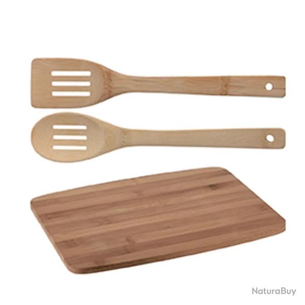 Planche  dcouper bambou 33 x 23 x 1 cm 2 spatules