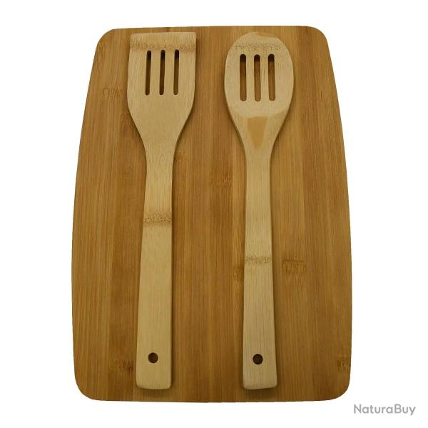 Planche � d�couper bambou 33 x 23 x 1 cm 2 spatules