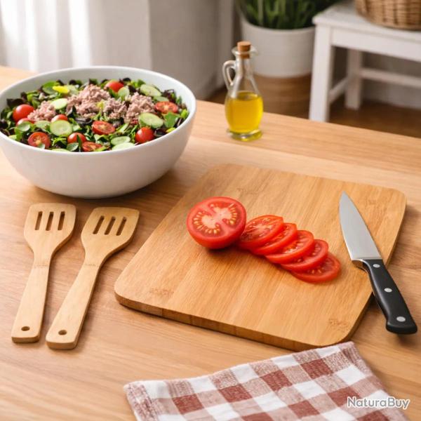 Planche � d�couper bambou 33 x 23 x 1 cm 2 spatules