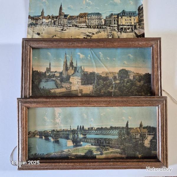 3 photos coloris�es des ann�es 1900 et les 3 cadres , Strasbourg ?