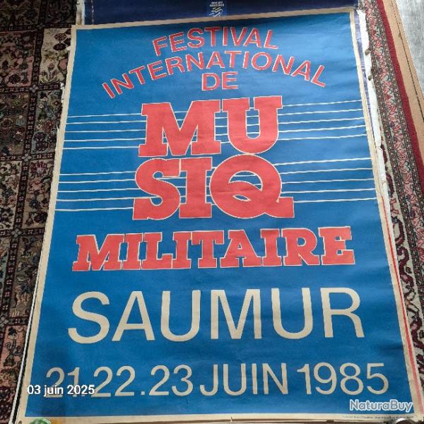 1985 Grande affiche du festival de la musique militaire de Saumur, Spectacle militaire dans la vall�