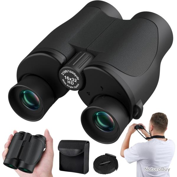 Jumelles 16 x 32 pour Adultes BAK4 PRISM FMC Compactes Haute Puissance Etanches