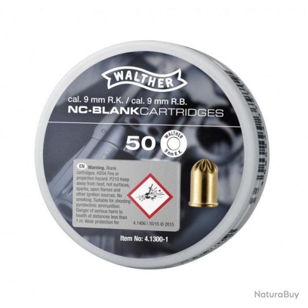 Cartouches � blanc Walther -  9mm rk - Par 50