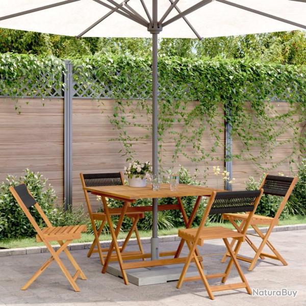 Ensemble � manger de jardin 5pcs noir polypropyl�ne bois massif
